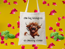 Load image into Gallery viewer, Crazy Cow Collection | Personalised Crazy Cow Tote Bag
