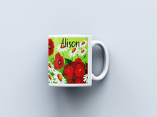 Load image into Gallery viewer, Poppy and Daisy Banner Mug | Custom 11oz Poppy and Daisy Mug