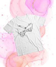 Load image into Gallery viewer, Personalised Linked Hands Design Unisex T-shirt