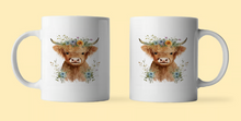 Load image into Gallery viewer, Personalised Baby Highland Cow 11oz Mug | Watercolour Baby Highland Cow Mug