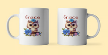 Load image into Gallery viewer, Personalised Owl Mug Print Tea/Owl print Coffee Mug Christmas Special Birthday Gift Ceramic Coffee Mug