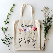 Load image into Gallery viewer, Customised Flower Tote bag