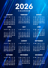 Load image into Gallery viewer, 2026 Magnetic Calendar – Blue | A4, A5 & A6