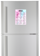 Load image into Gallery viewer, 2026 Magnetic Calendar – Pink | A4, A5 & A6