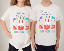 Load image into Gallery viewer, Personalised 'Eggcellent' Egg Hunter T-Shirt