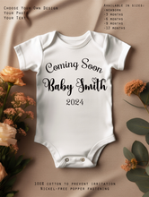 Load image into Gallery viewer, Personalised Baby Vest | Welcome Baby Vest | Baby Announcement Vest | Baby Christmas Vest