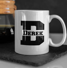 Load image into Gallery viewer, Personalised Initial Mug with monogram design | Split Letter design