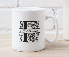 Load image into Gallery viewer, Personalised Initial Mug with monogram design | Split Letter design