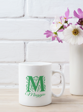 Load image into Gallery viewer, Personalised Initial Mug with monogram design | Split Letter design