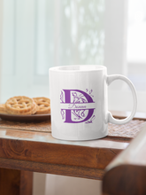 Load image into Gallery viewer, Personalised Initial Mug with monogram design | Split Letter design
