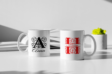 Load image into Gallery viewer, Personalised Initial Mug with monogram design | Split Letter design