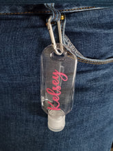 Load image into Gallery viewer, Personalised Refillable Plastic Bottle with Clip Hook