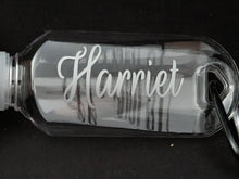 Load image into Gallery viewer, Personalised Refillable Plastic Bottle with Clip Hook