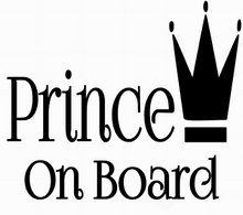Load image into Gallery viewer, Prince on Board Vinyl Car Sticker