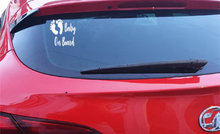 Load image into Gallery viewer, Baby on Board with baby foot prints Vinyl Car Sticker