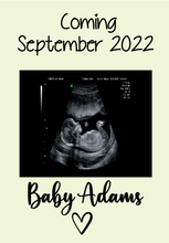 Load image into Gallery viewer, Baby Announcement Magnet with Ultrasound Image