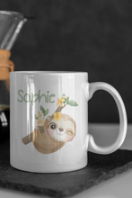 Load image into Gallery viewer, Cute Personalised Sloth Mug | Custom 11oz Sloth mug