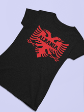 Load image into Gallery viewer, Albanian eagle with Albania text on the middle (Women T-shirt)