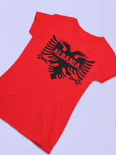 Load image into Gallery viewer, Albanian eagle with Albania text on the middle (Women T-shirt)