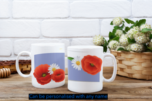 Load image into Gallery viewer, Personalised Poppy Banner Mug | Custom 11oz Poppy Mug