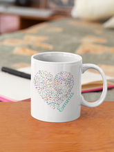 Load image into Gallery viewer, Personalised Musical Note Heart Design Mug