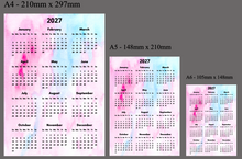 Load image into Gallery viewer, 2027 Magnetic Calendar Pink
