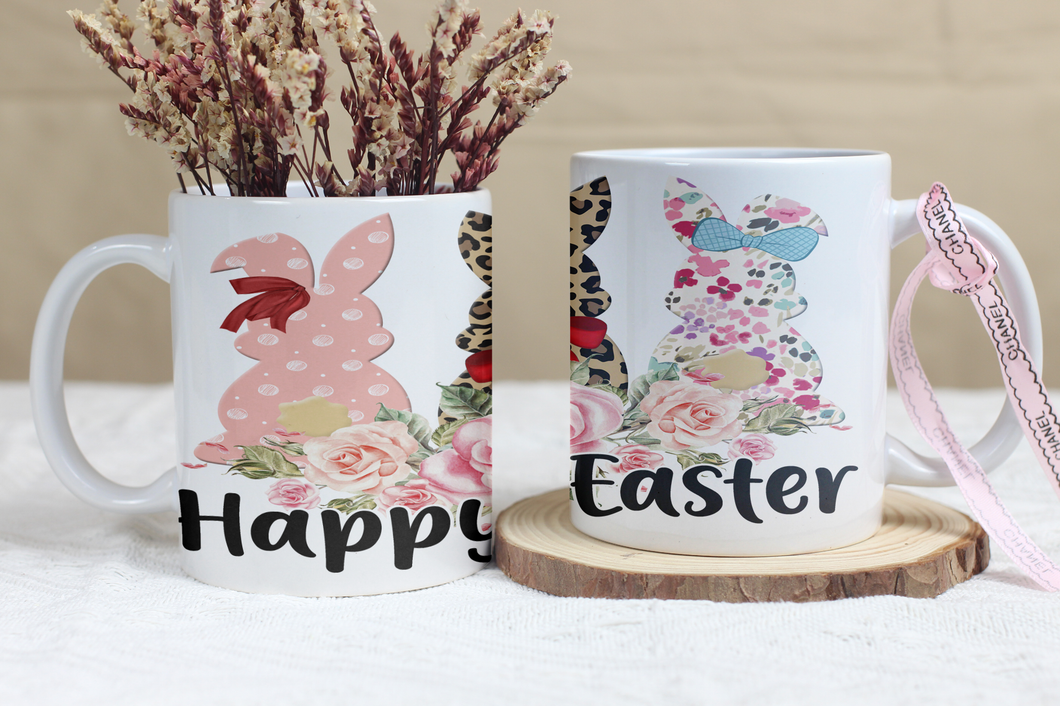 Three Easter Bunny Wrap Design Mug