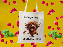 Load image into Gallery viewer, Crazy Cow Collection | Personalised Crazy Cow Tote Bag
