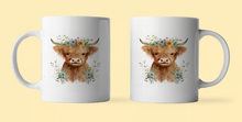 Load image into Gallery viewer, Personalised Baby Highland Cow 11oz Mug | Watercolour Baby Highland Cow Mug
