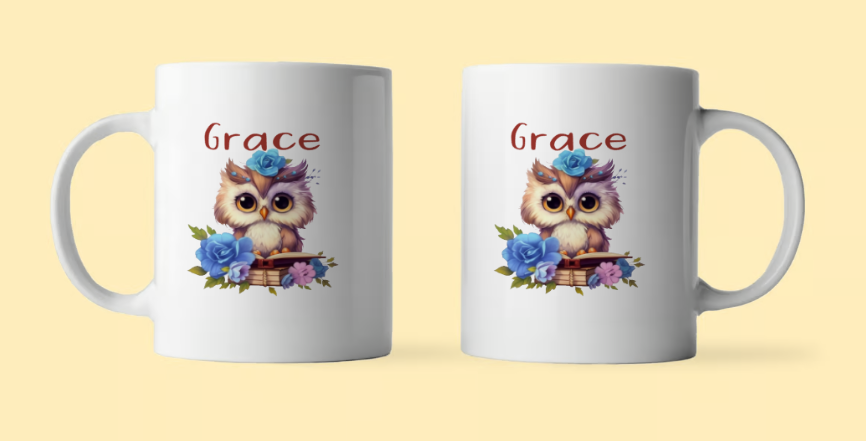 Personalised Owl Mug Print Tea/Owl print Coffee Mug Christmas Special Birthday Gift Ceramic Coffee Mug