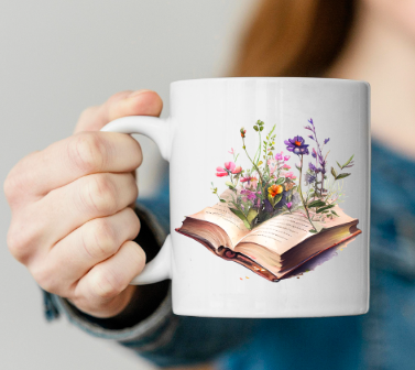 Cup of Tea and Good Book Design 11oz Mug