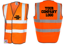 Load image into Gallery viewer, Personalised Yellow Safety Vest with Custom Business Logo – Front &amp; Back Print
