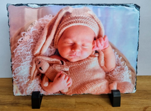 Load image into Gallery viewer, Personalised Photo Slate | Personalised Rectangle Photo Plaque
