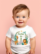 Load image into Gallery viewer, Kids Birthday T-Shirt | Jungle Animal Design Birthday T-Shirt

