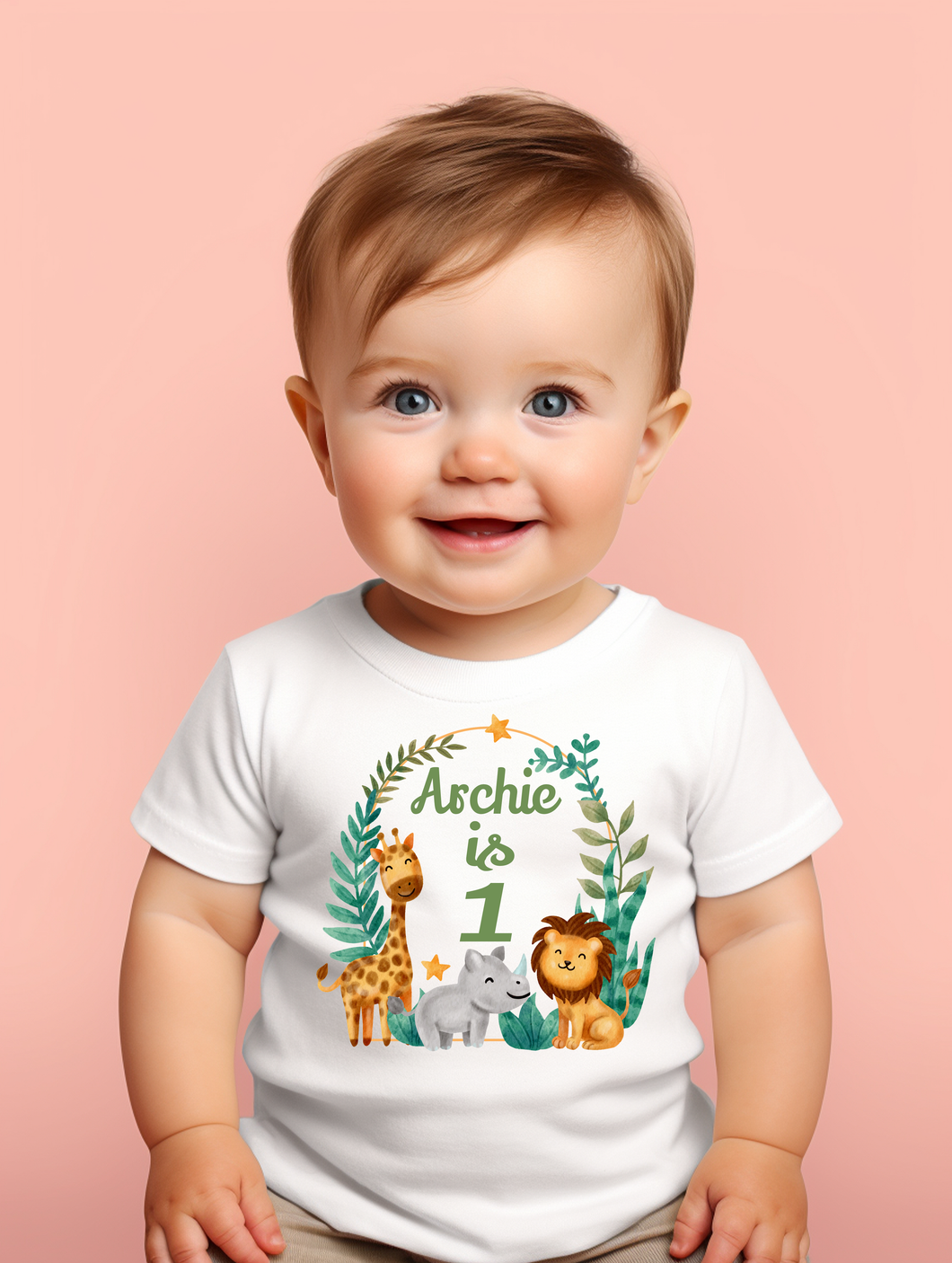 Kids Birthday T-Shirt | Jungle Animal Design Birthday T-Shirt