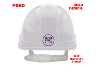 Load image into Gallery viewer, Custom Printed Hard Hat – Personalized Safety Helmet with Your Company Logo (PS60, Slip Ratchet Strap)
