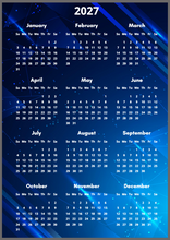 Load image into Gallery viewer, 2027 Magnetic Calendar Blue
