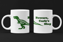 Load image into Gallery viewer, Beware Dinosaur Design Personalised Mug
