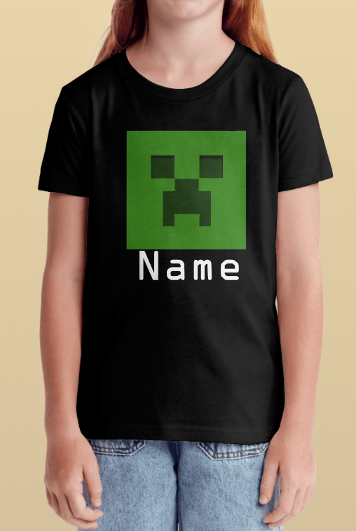 Black Personalised Minecraft T-shirt