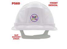 Load image into Gallery viewer, Custom Printed Hard Hat – Personalized Safety Helmet with Your Company Logo (PS60, Slip Ratchet Strap)
