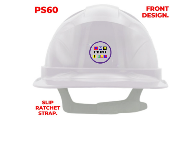 Custom Printed Hard Hat – Personalized Safety Helmet with Your Company Logo (PS60, Slip Ratchet Strap)