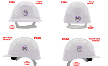 Load image into Gallery viewer, Custom Printed Hard Hat – Personalized Safety Helmet with Your Company Logo (PS60, Slip Ratchet Strap)
