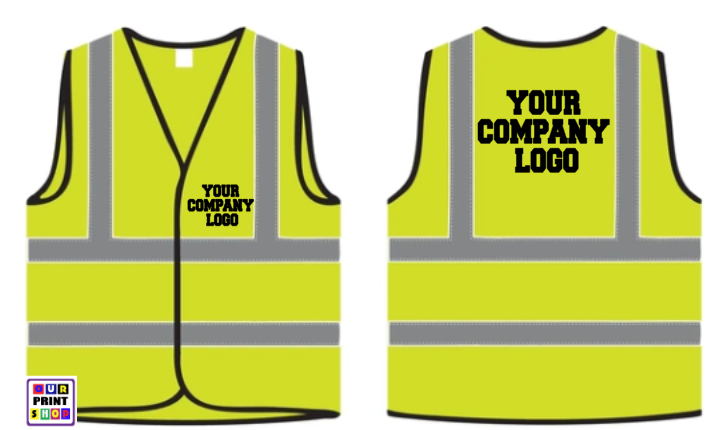 Personalised Yellow Safety Vest with Custom Business Logo – Front & Back Print