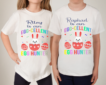 Load image into Gallery viewer, Personalised &#39;Eggcellent&#39; Egg Hunter T-Shirt
