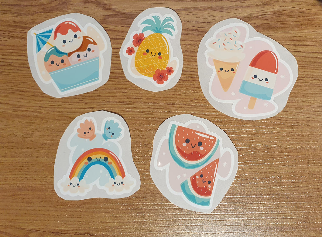 Glossy Vinyl Cute Kawaii Stickers | laptop stickers | phone stickers | journal stickers