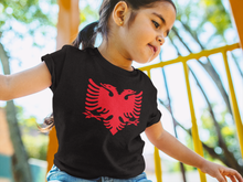 Load image into Gallery viewer, Kids Albanian Eagle Black T-shirt
