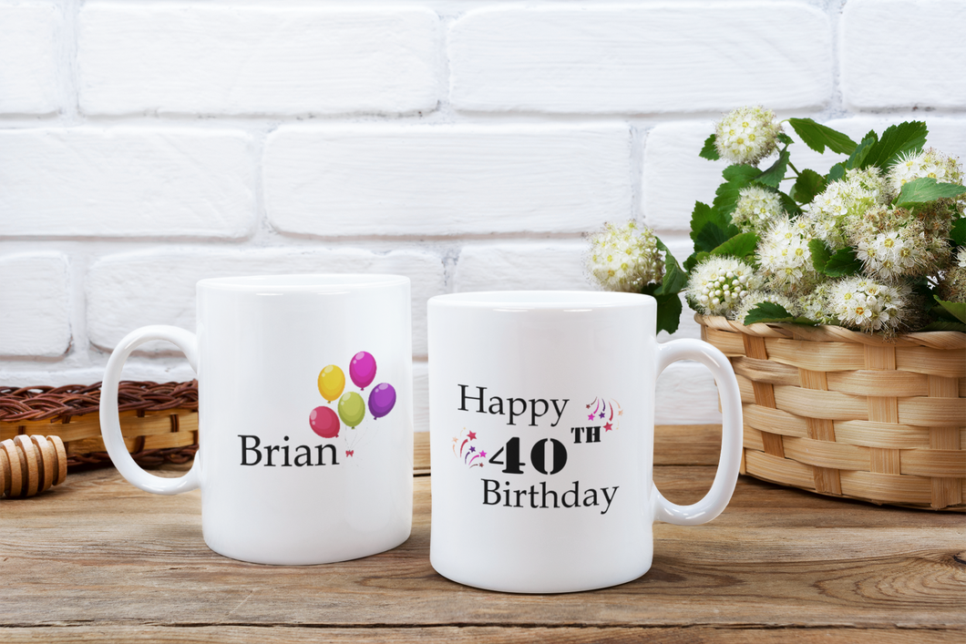 Custom Happy Birthday Mug Choose any age and name