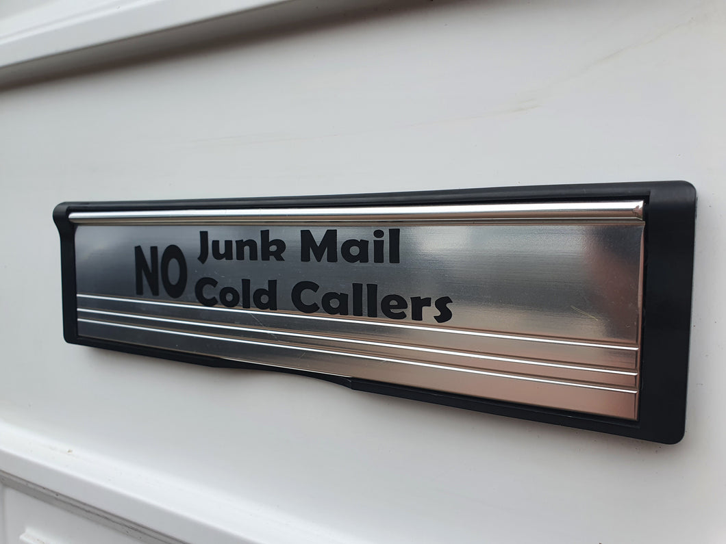 NO Junk Mail/Cold Callers Vinyl Letterbox Label