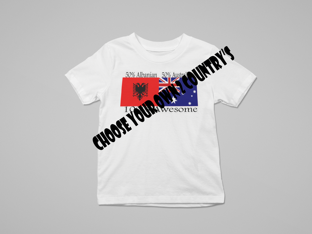 50/50% flag and 100% Awesome Children's T-Shirt