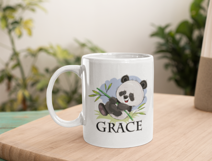Cute Personalised Panda Mug | Custom 11oz Panda mug